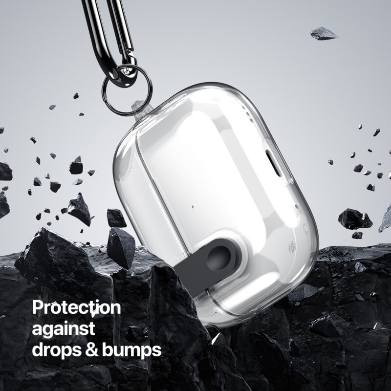 AirPods Case with Keychain -Grey