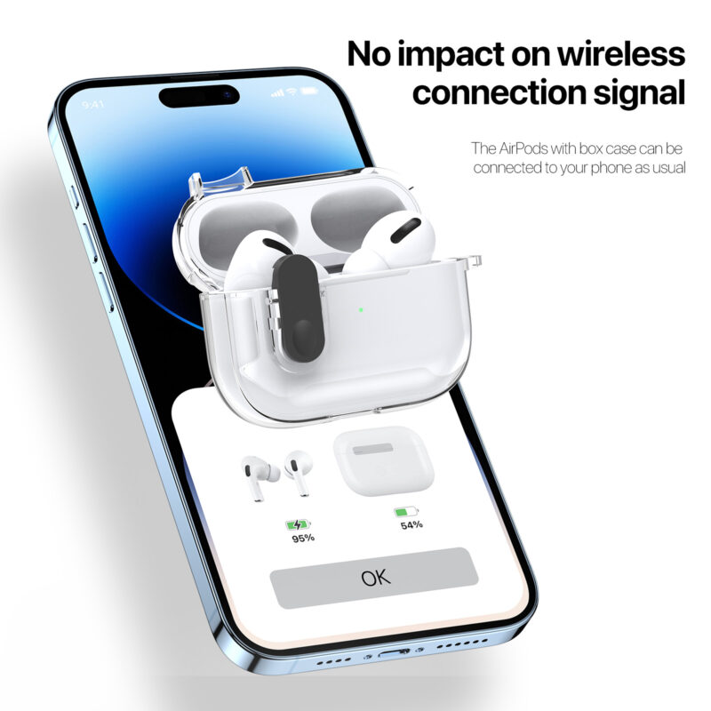 AirPods Case with Keychain -Grey