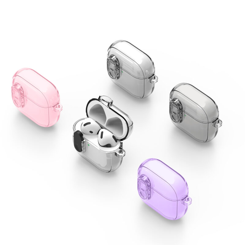 AirPods Case with Keychain -Grey