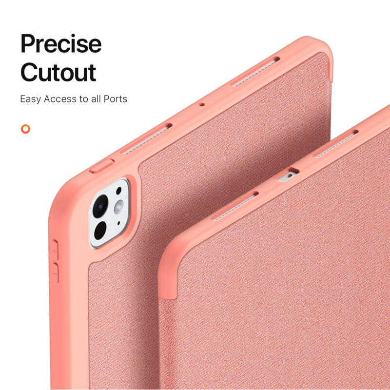 Magnetic Smart Cover for iPad with Pencil Storage(Pink)